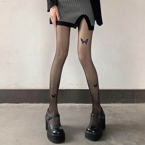 Vintage 60s Printed Funky Tights for Women Y2K Tie Dye Mesh Pantyhose Skinny Body Shaping Leggings Streetwear in Saudi Arabia