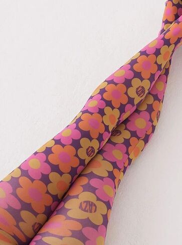 Vintage 60s Printed Funky Tights for Women Y2K Tie Dye Mesh Pantyhose Skinny Body Shaping Leggings Streetwear in Saudi Arabia