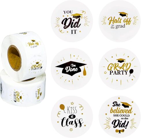 1000 قطعة من ملصقات التخرج، 2024 ملصقات قبعات التخرج لأختام مظاريف التخرج (1 بوصة) in Kuwait