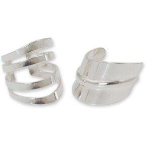 NOVICA Artisan Handmade .925 Sterling Silver Ear Cuff Earrings Modern Cuffs Thailand Bohemian 'Modern Day'(Pair)