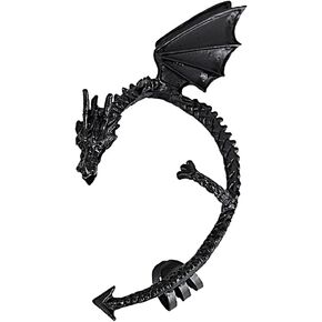 Gothic Punk Temptation Metal Dragon Bite Ear Cuff Clip Earring Retro Animal Non-Piercing Wrap Clip Earring Fashion Jewelry for Women Girl Gift 1PC