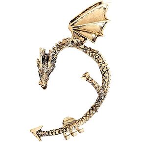 Gothic Punk Temptation Metal Dragon Bite Ear Cuff Clip Earring Retro Animal Non-Piercing Wrap Clip Earring Fashion Jewelry for Women Girl Gift 1PC