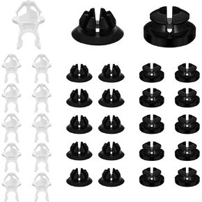 30PCS Hood Prop Rod Holder Clips, Car Hood Support Rod, Car Engine Hood Stay Clips, Hood Car Grommet Clips for Most Cars, Black White Hood Rod Clip Compatible with 91503-SS0-003