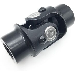 3/4 Round x 3/4 Round Black Single Steering Shaft Universal U Joint Maximum Working Angle 35° Degree, Total Length 83mm (3-1/4 Inch)