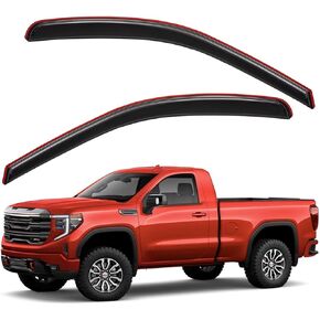 Lightronic WV192446 In-Channel Car Window Deflector Window Visors, Dark Smoke, 2-Pieces Set, Fits 2019-2024 Chevrolet Silverado/GMC Sierra 1500, 2020-2024 Silverado/Sierra 2500 HD/3500 HD, Regular Cab