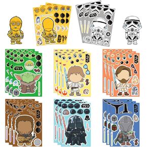 Cute Sanrio Stickers for Kids, 24 Sheets Make Your Own Cartoon Anime Stickers, Make a Face Stickers for Teens Girls Boys, Classroom Rewards, Anime Themed Art Craft Party Supplies (Pink)