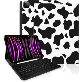 TopPerfekt for iPad Pro 11" 4th/3rd/2nd/1st Gen (2022/2021/2020/2018) Keyboard Case, Magnetically Absorbent, Auto Sleep/Wake, Support 2nd Gen Pencil Wireless Charge, with Pencil Holder - Black Leopard