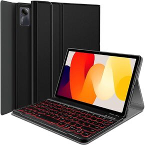 Backlit Keyboard Case for Xiaomi Redmi Pad SE 11 Inch 2023, 7 Colors Backlight Detachable Wireless Keyboard Protective Cover Case for 11" Redmi Pad SE Tablet 2023 Release