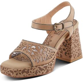 Spring Step L'Artiste Women's SAVYCHIC Platform Sandals - Open Toe, Leather and Mesh, Hook and Loop Closure