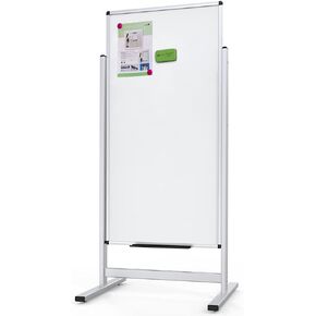 VIZ-PRO Double-sided Magnetic Stand Whiteboard, 48 X 24 Inches, Aluminium Frame & Stand