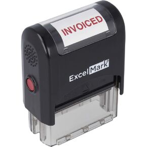 INVOICED Self Inking Rubber Stamp - Red Ink