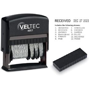 4817 Date Stamp with 12 Changeable Messages (Red)