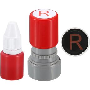 PATIKIL Letter Stamps Self Inking, Character S Alphabet Teacher Stamp Initial Stamp Mini Ink Stamp for Class Notebook Scrapbooking DIY Craft, Red Ink
