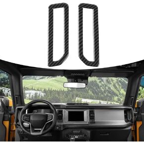 for Bronco A-Pillar Air Vent Trim, Air Conditioning Side Outlet Vent Cover Compatible with 2021-2023 Ford Bronco Interior Accessories, Carbon Fiber