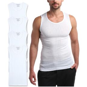 Bass Creek Outfitters Men's Tank Top - 4 Pack Athletic Ribbed A-Shirt Undershirt (S-XL)
