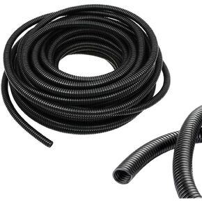 1/4 Inch Wire Loom Split Tubing - 33 ft Cord Protector Electric Wires Covers, Automotive Wire Flexible Conduit, Plastic Wire Cover(1/4"- 33ft, Black)