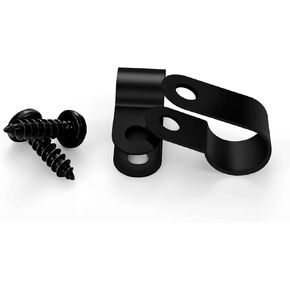 100 PC ¼ inch Rope Light R-Style Mounting Clips with Stainless Steel Screws,94V-2 fire resistant for cable finishing