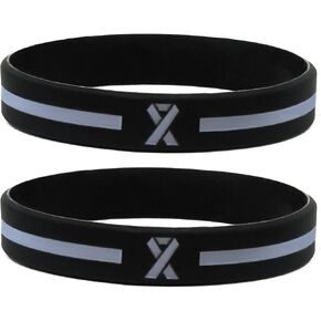 Gray Awareness Ribbon Wristbands (6-pack) - Silicone Rubber Support Bracelets for Men Women Boys Girls - Grey Awareness Ribbon Accessories in Bulk, Silicone Rubber in Kuwait