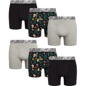 Lucky Brand Mens Cotton Blend Stretch Boxer Briefs 6Pack