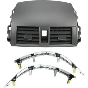 55670-02160 55663-02060 Center Dash A/C Outlet Air Vent Panel with Strip Trim Fit for Toyota Corolla 2008-2013 1.8L 2.4L # 55435-02220 55436-02180