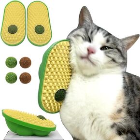 2 Pcs Catnip Toys Balls That Stick on Wall,Cat Toy Ball, Catnip Wall Balls for Cats Lick,Cat Face Scratchers Cat Rubbing Post, Cat Wall Brush (Green)
