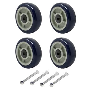 6 inch Caster Wheels-Industrial Caster, Polyurethane on Polypropylene Wheel- Casters Set of 4 Heavy Duty - 4000LB Total Capacity - Widely use for U-Boat Platform Trucks