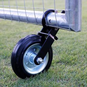 Gate Wheel Gate Caster Kit with 1-5/8" Thru 2" Gate Frames, 6 Inch Heavy Duty Gate Helper Wheel Gate Support Wheel for Chain Link Fence Swing Gate, Black, 1 Pack