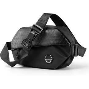 ROCKBROS Fanny Packs Crossbody Men Belt Bag with Magnetic Buckle for Women Fashion Waist Packs for Workout/Running/Hiking (Black)