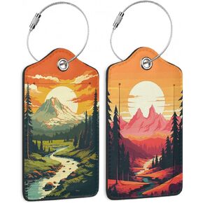 Boho Colorful Paisley 2 Pack Luggage Tag for Suitcase, Cute Unique Leather Bag Tags Identifiers Privacy Cover ID Label with Durable Steel Loop for Women Men Kids Girls Travel in Saudi Arabia