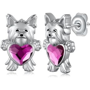 Yorkie Gifts Sterling Silver Yorkie Earrings Dog Earrings Yorkie Jewelry Gifts for Women Girls Dog Lovers