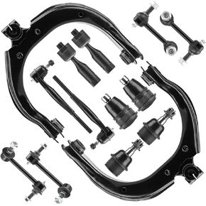 Front Upper Control Arm for Buick Rainier 04-07, Chevy SSR 03-06, GMC Envoy 04-07, Isuzu Ascender 04-08, Ball Joint + Tie Rod End & Sway Bar Link, Left & Right, Suspension Kit K640294 K640293