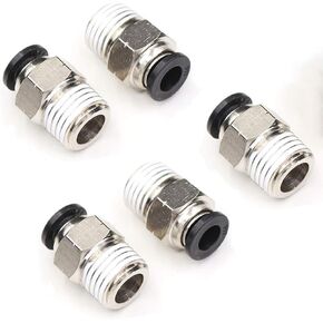 1/4 Push to Connect Fittings, CEKER 1/4 Inch Od Tubing to 1/4" NPT Male Thread Air Fittings Pneumatic tube Fitting Air Line Fittings Quick Connect Fittings for Air Ride Air Horn Air Compressor 2Pack