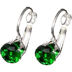 Moissanite Earrings Cubic Elegant Minimalist Lightweight Statement Hypoallergenic Vintage Colorful Crystal Hoop Earrings Wedding Birthday Jewelry Gifts for Women Girls
