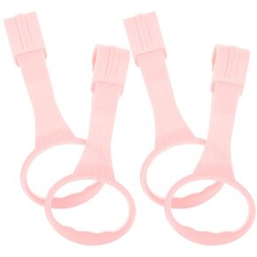 Baby Playpen Pull up Rings 4pcs Baby Crib Pull up Rings Baby Walking Exercises Assistant Rings Baby Bed Stand Up Rings Baby Cot Hanging Rings for Baby Pink