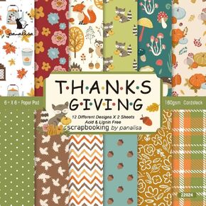 24 Sheet 6"X6" Flower Leaves Easter Rabbit Girl Colorful Eggs Decorative Craft Paper Pad, 160GSM Junk Journal Single-Sided Scrapbook Paper, Scrapbooking Card Making Album Supplies