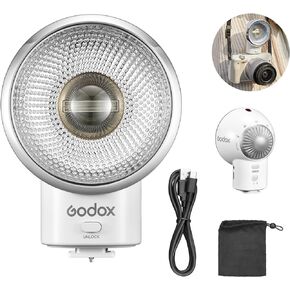 Godox Lux Elf Retro Camera Flash, GN6 6000K±200K CCT, 400 Flashes at Full Power, Built-in Lithium Battery, Support Type-C Charging, Compatible for Canon Nikon Sony Fuji Olympus Pentax Cameras