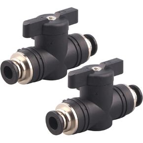 5/16 Inch OD Pneumatic valve Air Flow Control Ball Valve Push to Connect Fitting (pack of 2)