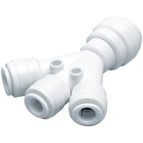 Food-Grade Quick Connector Push-In Tube Fitting,1/4" O.D.Equal Y Type union Tee for Reverse Osmosis Water Filter Purifier (Pack of 10)
