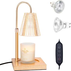 Candle Warmer, Height-Adjustable Candle Warmer, Candle Warmer with Timer, Electric dimmable Wax Melting Candle Warmer for jar Candles, with 2 Bulbs (Amber) in Saudi Arabia