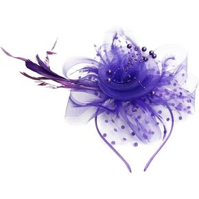 Fascinators Hat with Feather Flower Tea Party Headwear for Girls and Women for Kentucky Derby, Wedding Party Races in Kuwait