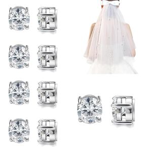 10 PCS Wedding Veil Weights Wedding Magnetic Diamonds, Bridal Veil Weights, Elegant Shiny Rhinestones Crystals Magnets Diamonds for Bridal Wedding Dress Veil Women Girls Clothes Scarves