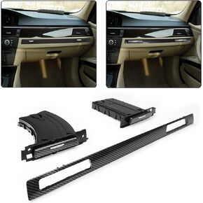 FEXON Cup Holder Divers & Passenger Side Retractable (3Pcs) Set Compatible with 2006-2013 BMW E90 E91 E92 E93 51459173469 51459173463 51457138797 Carbon Fiber