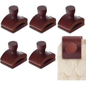 IMPRESA [6 Pack Mahogany Quilt Wall Hangers to Showcase Your Work “ Extra Wide Strong Grip Tapestry Hangers for Walls “ Easy to Install Clips with Hardware Included “ Wooden Blanket Hangers