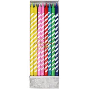 Meri Meri 45-1797 Bright Stripe Party Candles, 24 Candles in 6 Styles in Kuwait