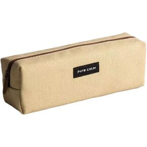 Pencil Case Simple Pen Pouch Canvas Pencil Bag Makeup Bag Stationary Organizer for Travel Office Women (Army Green)