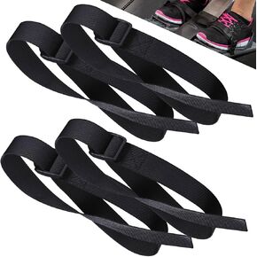 Rowing Machine Adjustable Foot Straps Compatible with Concept 2 Rower Fitness, 4 Pack Rowing Machine Replacement Foot Straps Reusable Straps