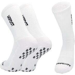 WE FOOT Dual Grip Crew Sports Socks Anti-Slip Socks for Men Women Soccer Football Futsal Basketball Tennis