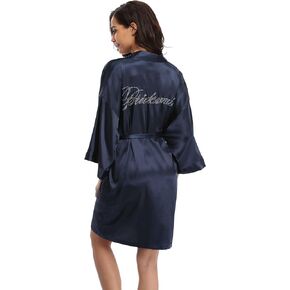 Super Shopping-zone Bride and Bridesmaid Robes with Rhinestones for Women Maid of Honor Robes for Bridal Party Robes