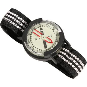 Dive Compass, Portable and Convenient Acrylic Wrist Compass Adopts Dark Dial Design, Adjustable Watch Band Waterproof Compass for Camping Diving Hiking
