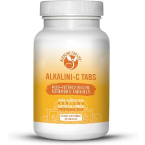 Alkalini-C Tabs| Corn-Free | GMO-Free | Alkalizing Nutrients Forms | 1000 MG Per Tab | Professional Grade Vitamin C as L-Ascorbate NOT Ascorbic Acid